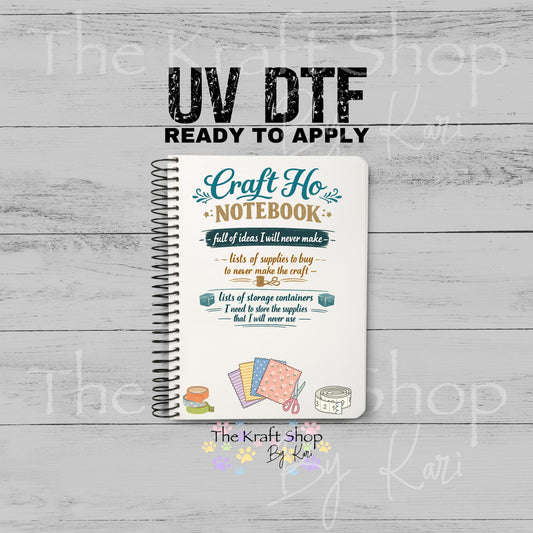 UV DTF Sticker print Craft Ho Notebook Element sheet 8.5x5.7 inches, decal #5610