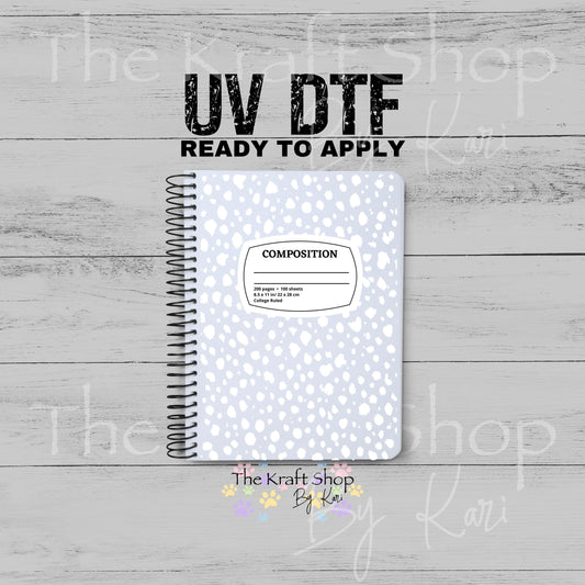 UV DTF Sticker print Composition Notebook Element sheet 8.5x5.7 inches, decal #5600