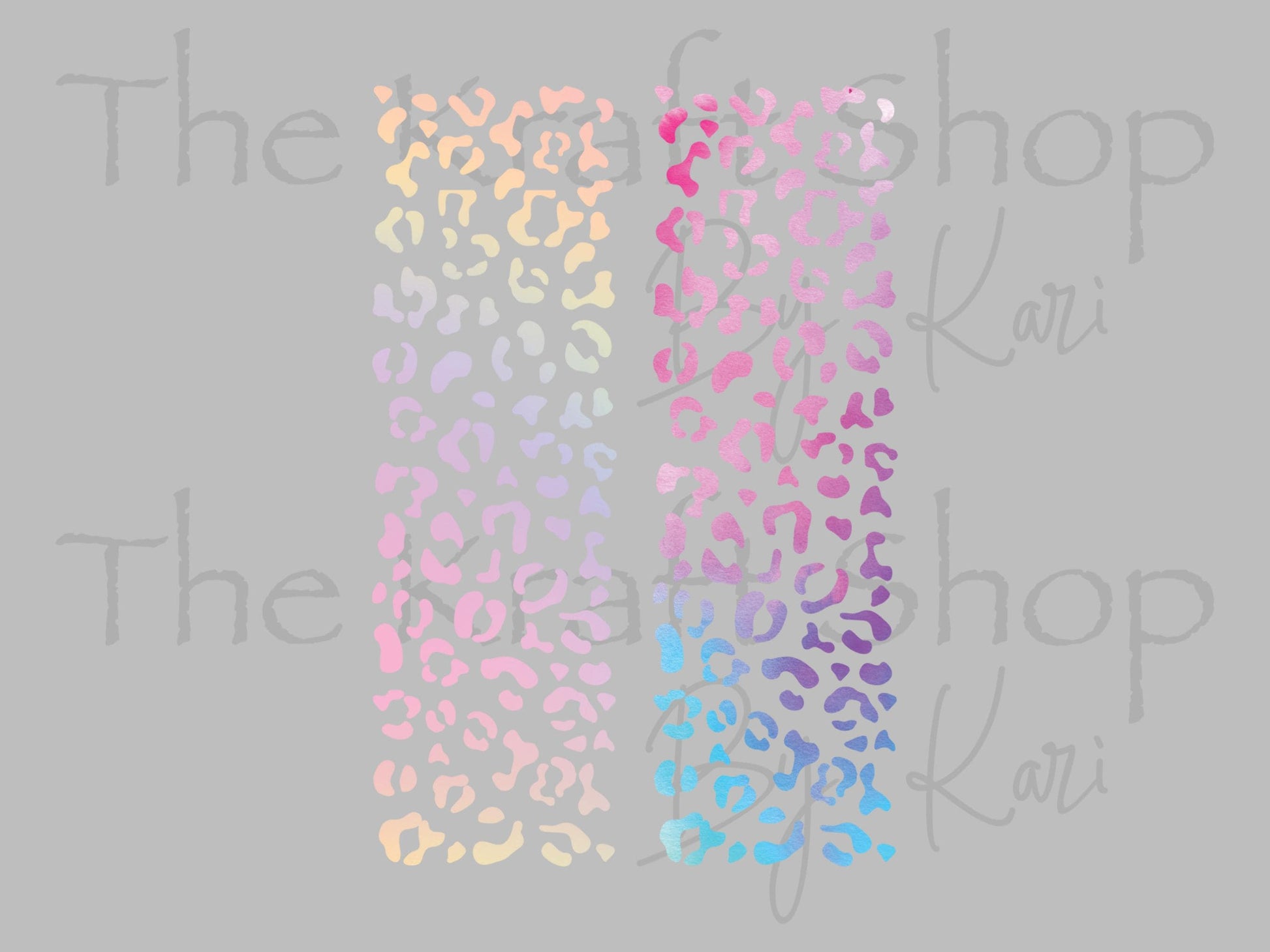 UV DTF Pen Wrap Ready To Apply Sticker Print. Leopard Rainbow 2pk transparent backing Uv Pen wrap. #8042