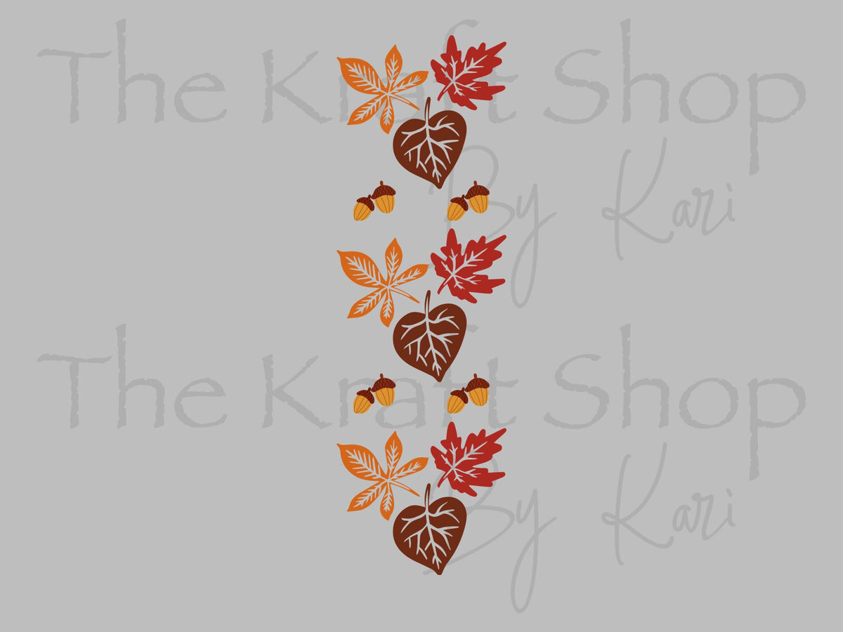 UV DTF Pen Wrap Ready To Apply Sticker Print. Fall Acorns Leaves with transparent backing Uv Pen wrap. #8047