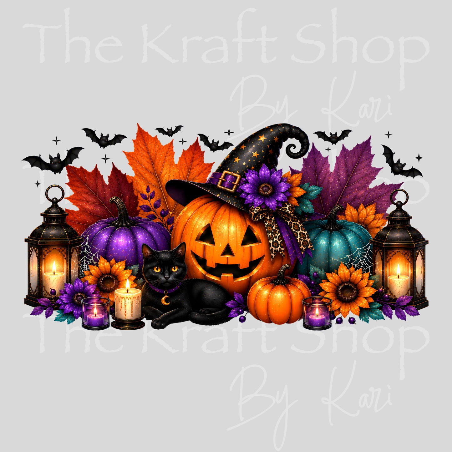 UV DTF Sticker print. Halloween Pumpkin Wrap glass can wrap decal, tumbler decal, permanent sticker. #5569