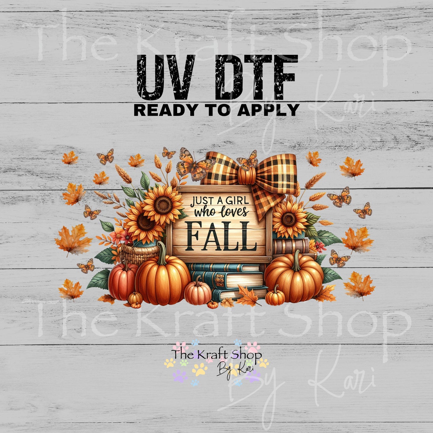 UV DTF Sticker print. Pumpkin Girl Who Loves Fall glass can wrap decal, tumbler decal, permanent sticker. #5578