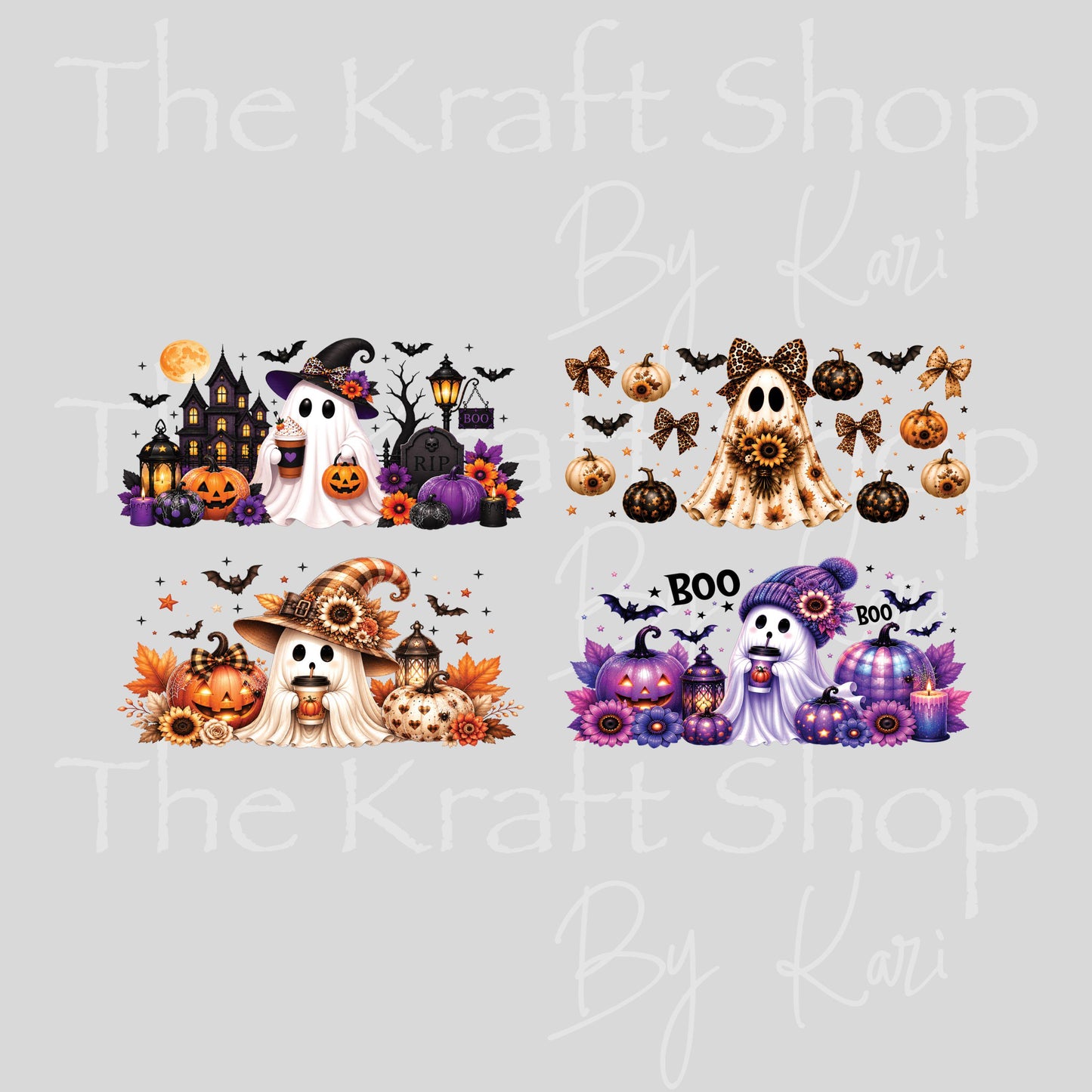 UV dtf Sticker print Halloween Ghost keychain mini wraps for mini tumbler keychains, sticker. Uv wrap for chapstick holders #10540