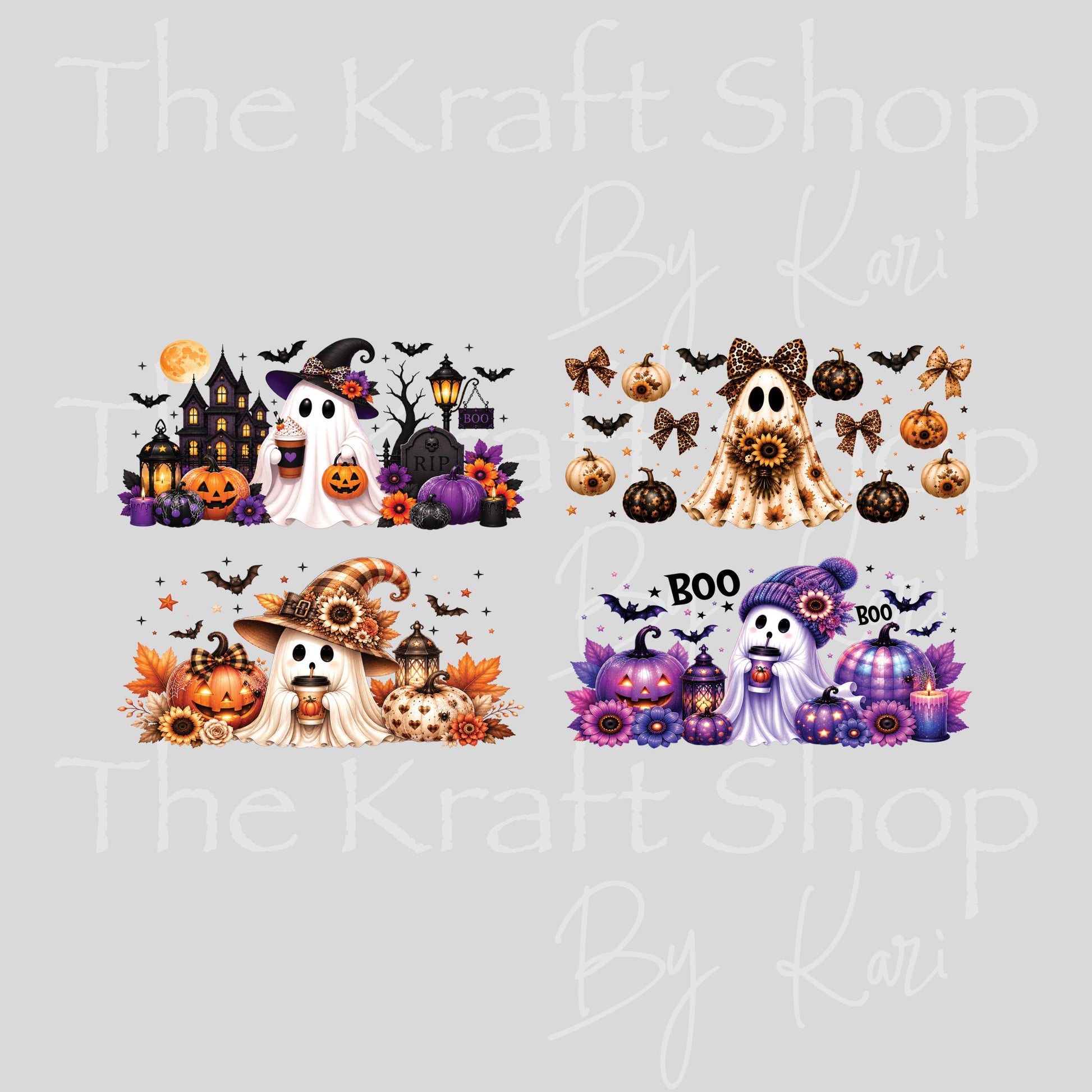 UV dtf Sticker print Halloween Ghost keychain mini wraps for mini tumbler keychains, sticker. Uv wrap for chapstick holders #10540