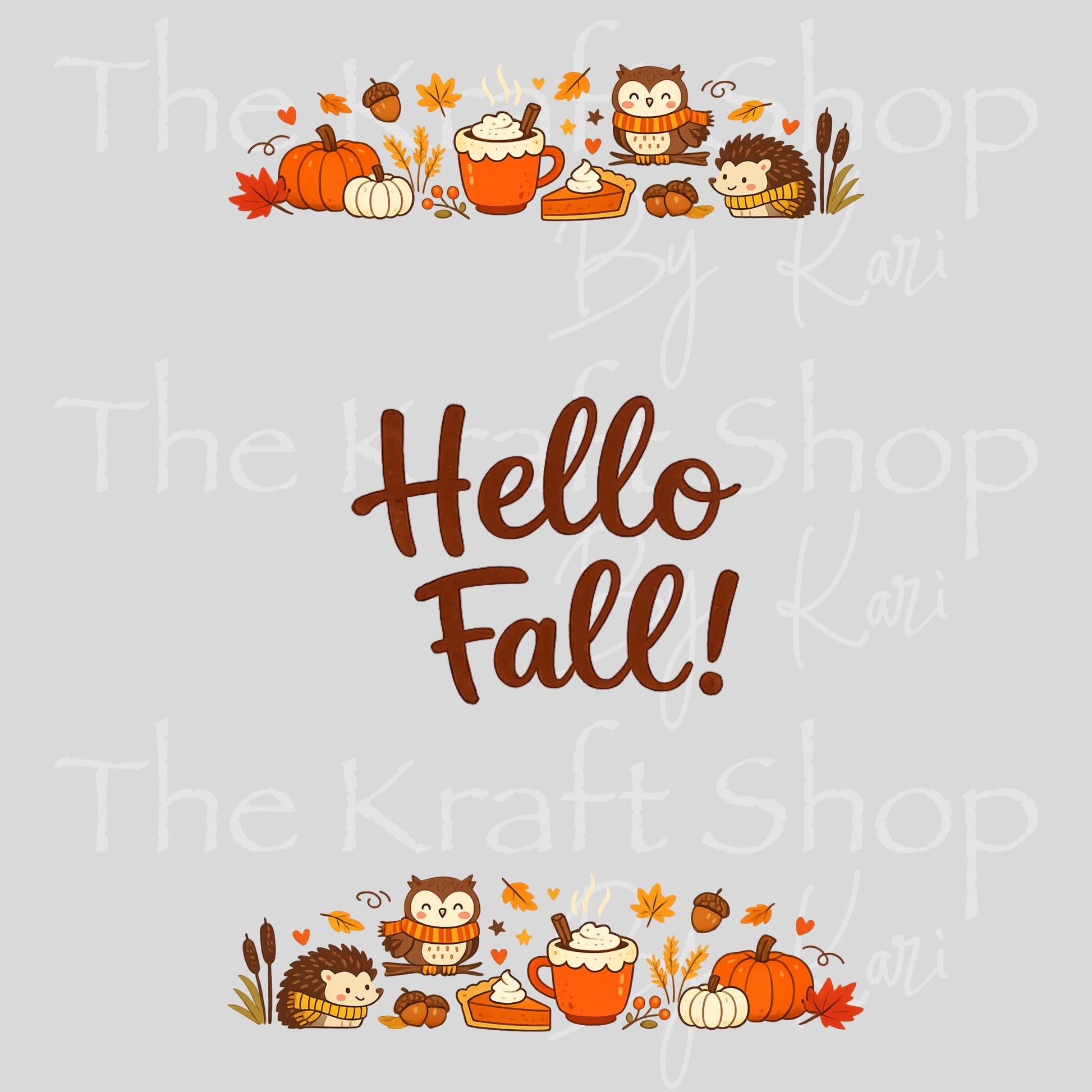 UV DTF Sticker print Hello Fall Notebook Element sheet 8.5x5.7 inches, decal #5599