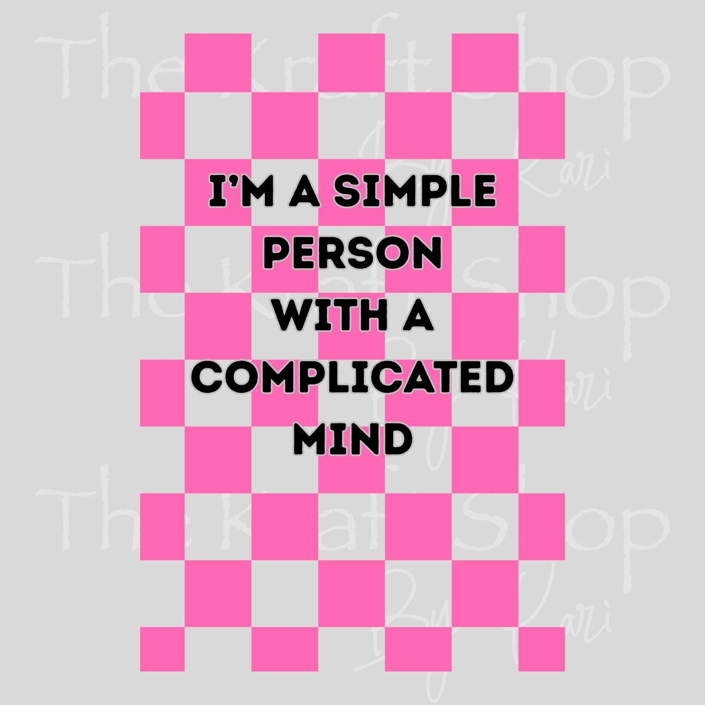 UV DTF Sticker print I'm A Simple Person Notebook Element sheet 8.5x5.7 inches, decal #5605
