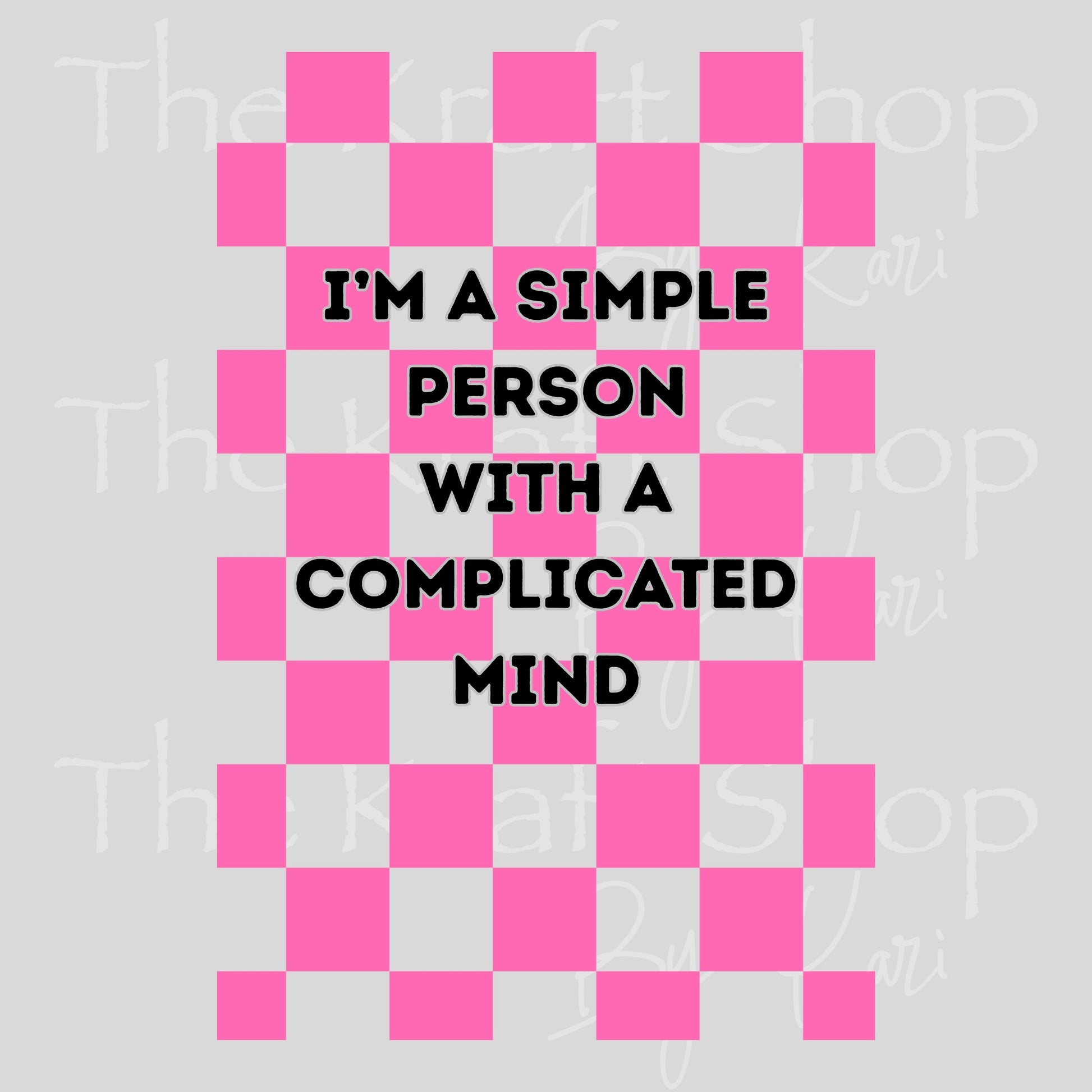 UV DTF Sticker print I'm A Simple Person Notebook Element sheet 8.5x5.7 inches, decal #5605