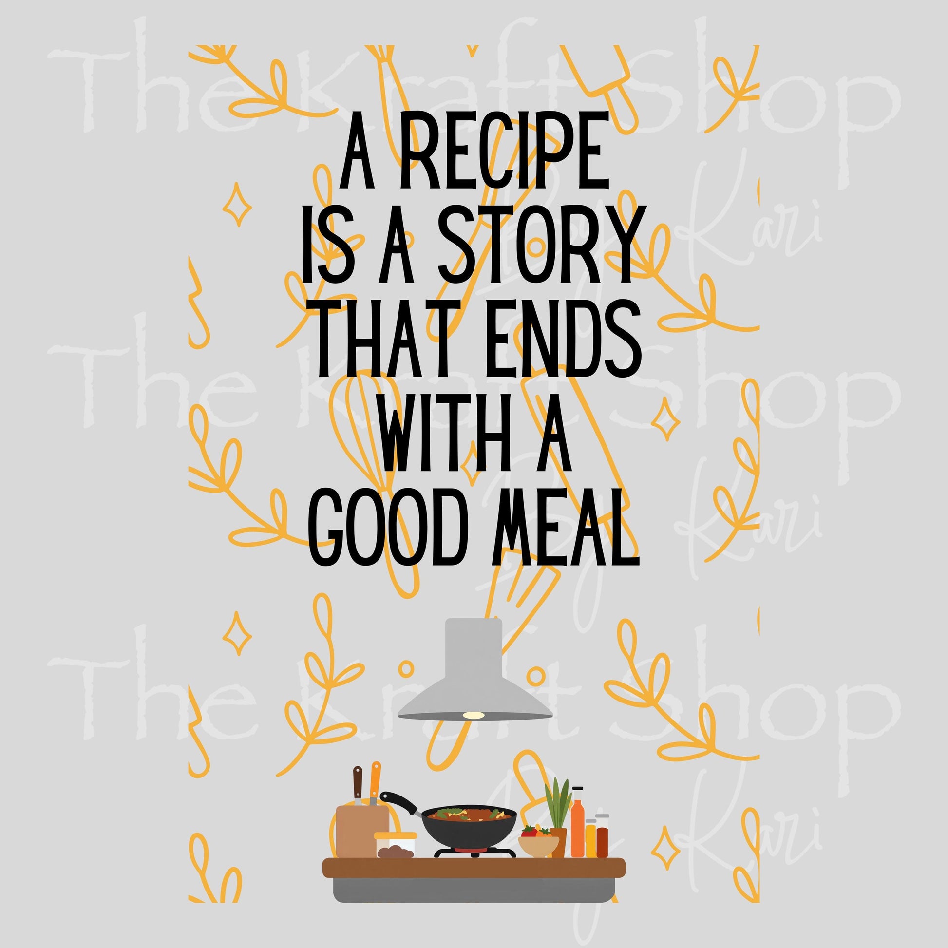 UV DTF Sticker print A Recipe Is A Story Notebook Element sheet 8.5x5.7 inches, decal #5611