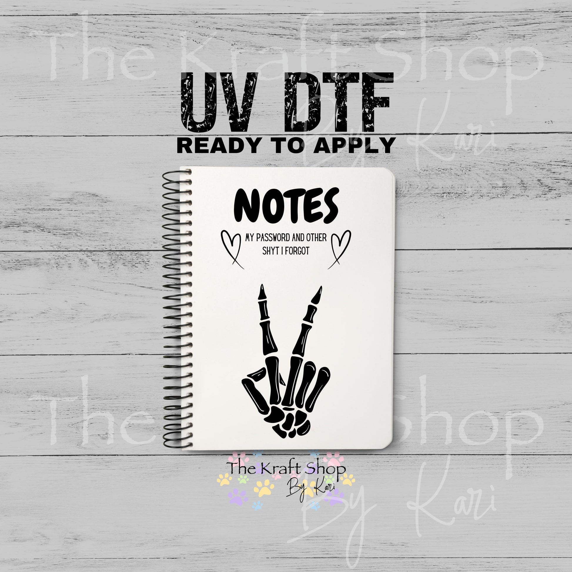 UV DTF Sticker print Notes Notebook Element sheet 8.5x5.7 inches, decal #5609