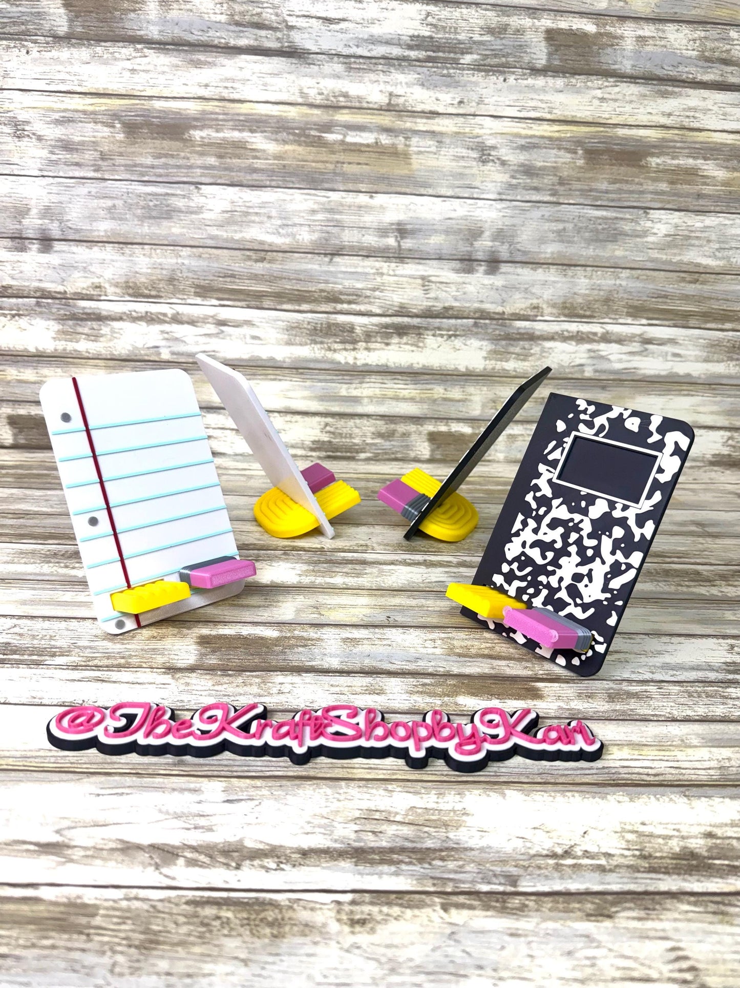 3D Cell phone holder. Highland cow. Teacher school accessories. Lined paper or composition notebook. Ready to ship.