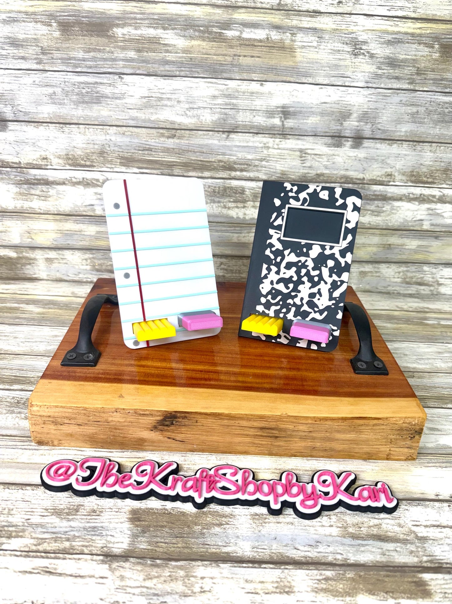 3D Cell phone holder. Highland cow. Teacher school accessories. Lined paper or composition notebook. Ready to ship.