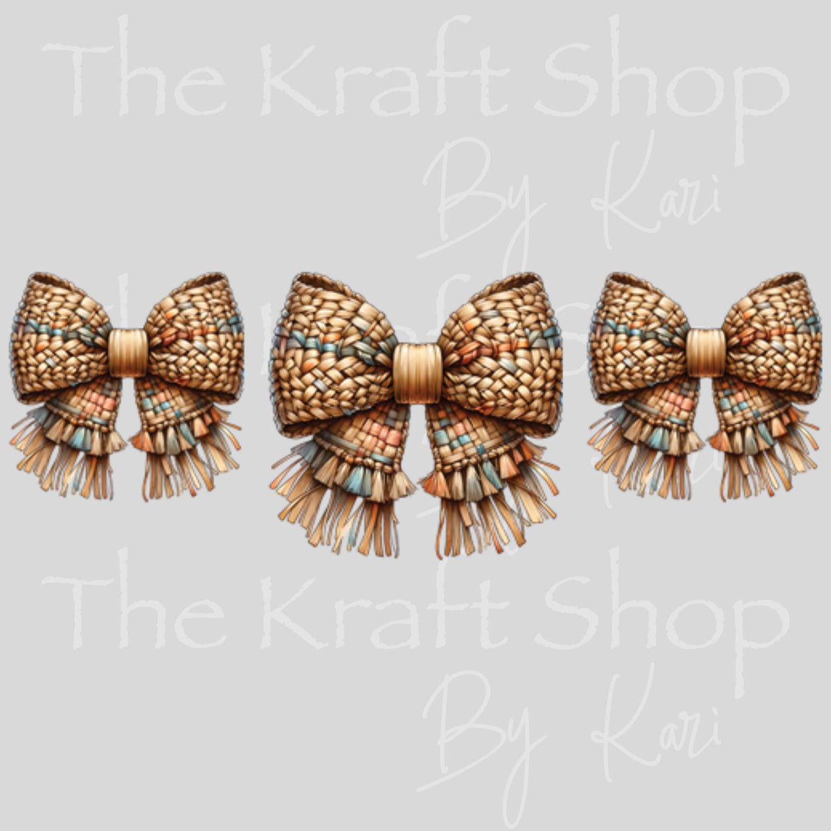 UV DTF Rattan Beach Bow Trio decal #10542
