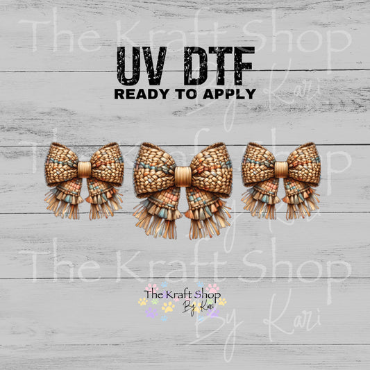 UV DTF Rattan Beach Bow Trio decal #10542