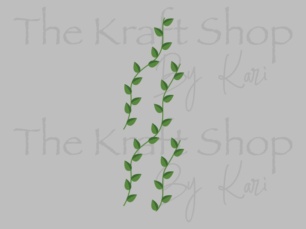 UV DTF Pen Wrap Ready To Apply Sticker Print. Vine Leaf with transparent backing Uv Pen wrap. #8043