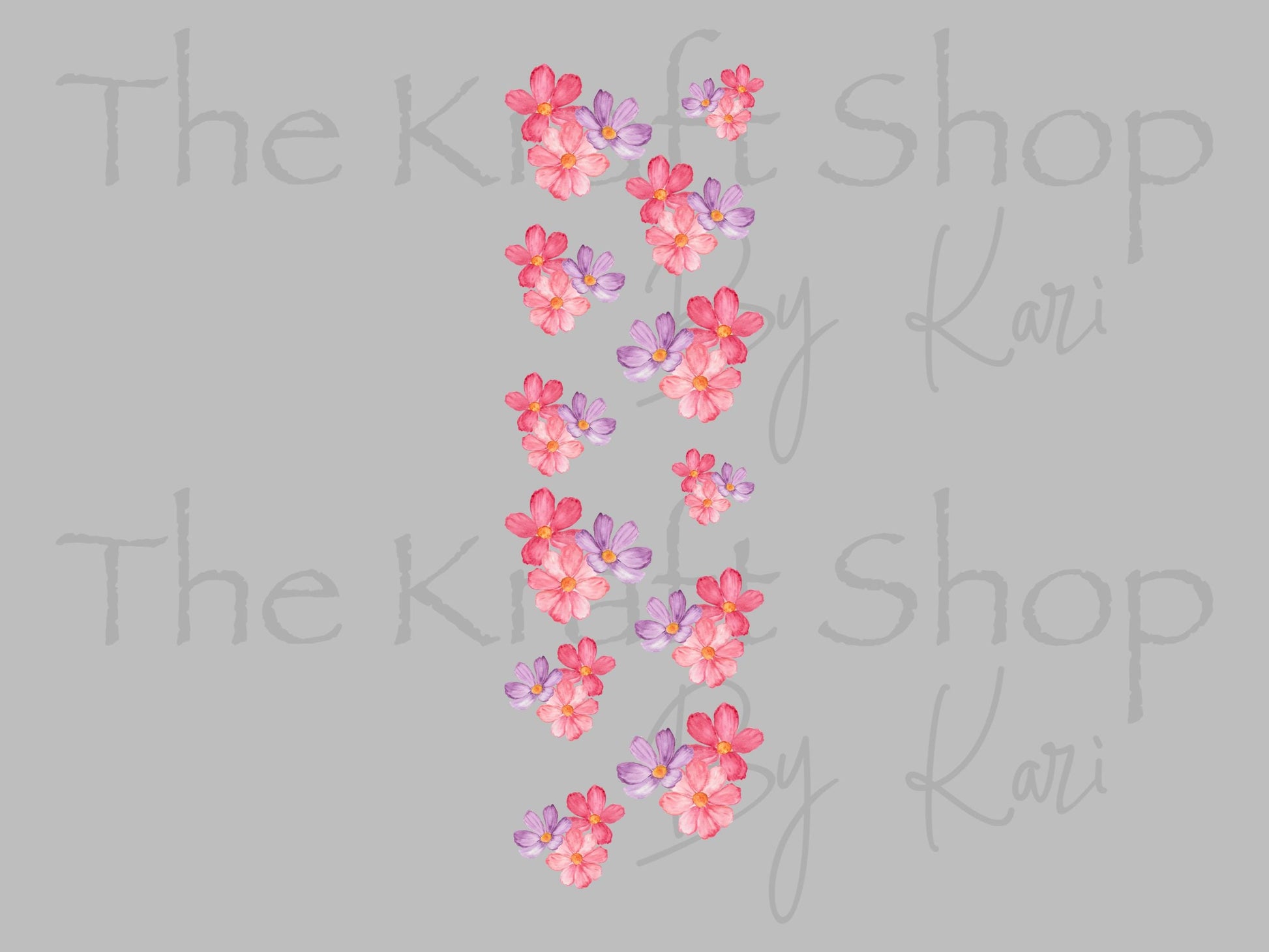 UV DTF Pen Wrap Ready To Apply Sticker Print. Watercolor flowers with transparent backing Uv Pen wrap. #8044