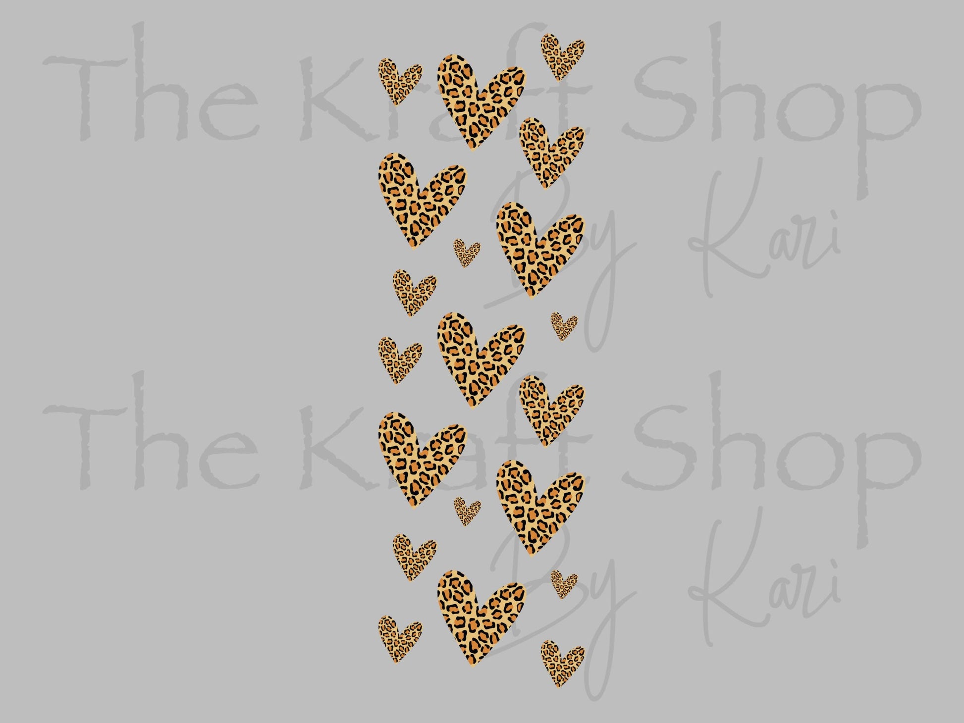 UV DTF Pen Wrap Ready To Apply Sticker Print. Leopard Hearts with transparent backing Uv Pen wrap. #8049