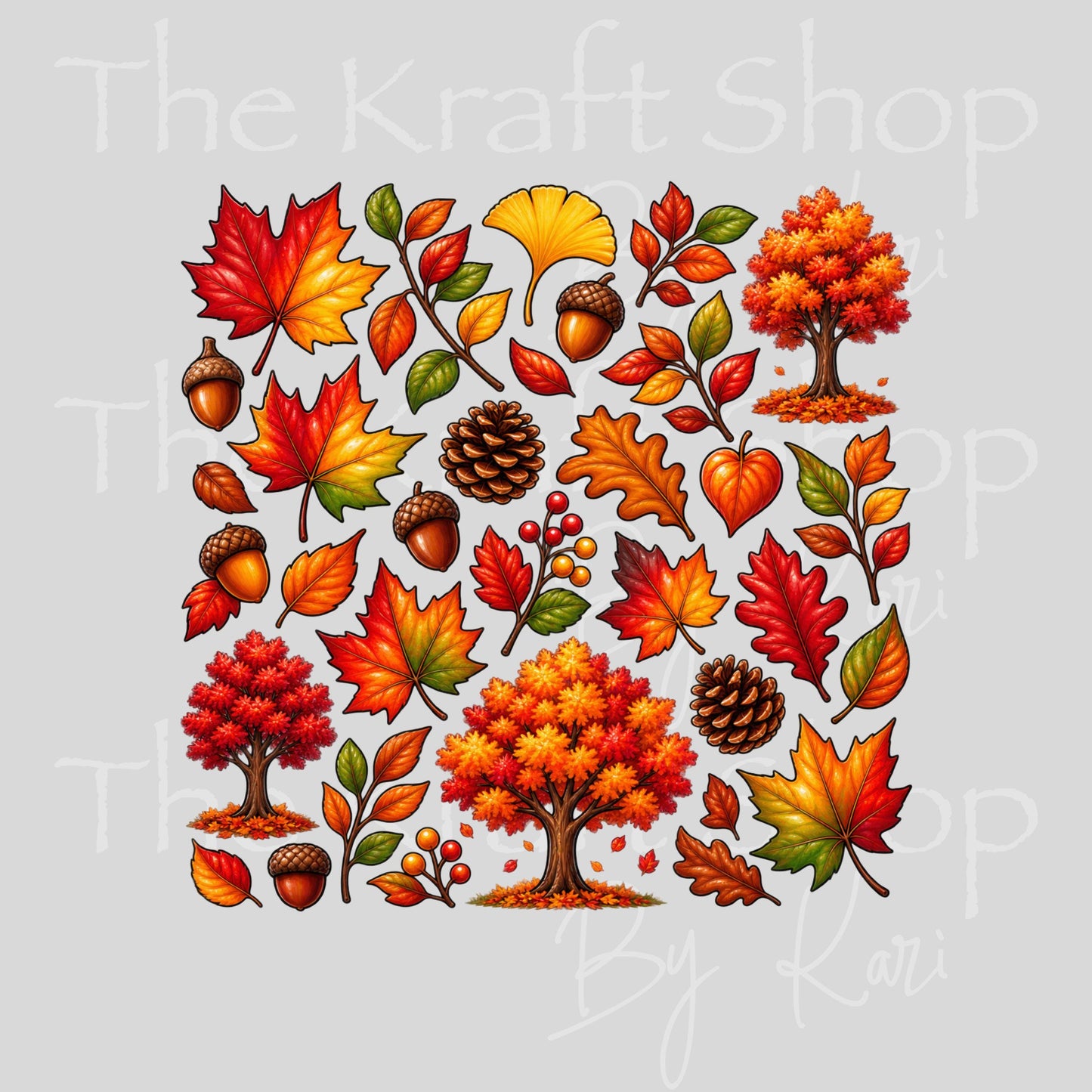 UV DTF Sticker prints. Fall Vibe element sheet bundle decal, permanent sticker. #10547