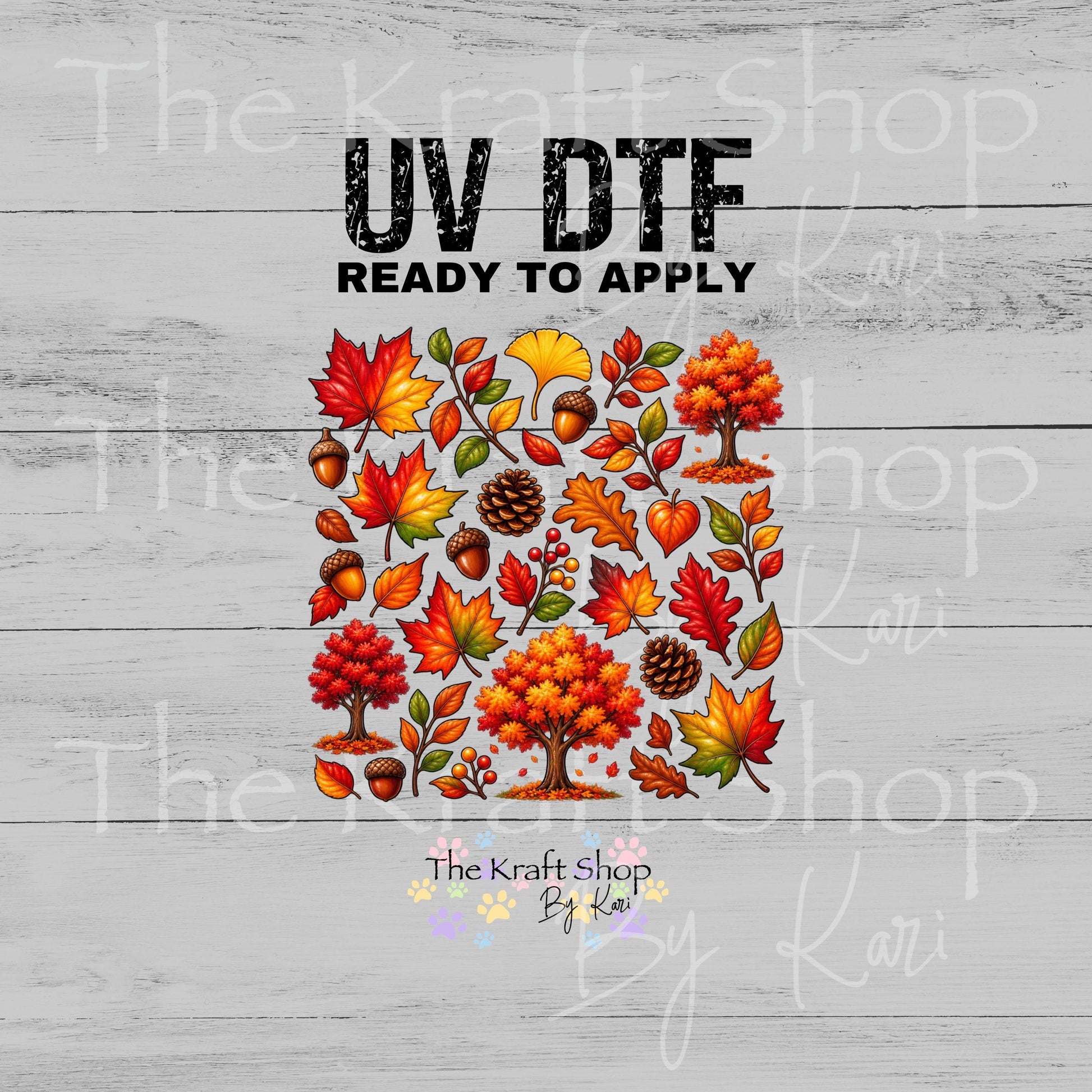 UV DTF Sticker prints. Fall Vibe element sheet bundle decal, permanent sticker. #10547