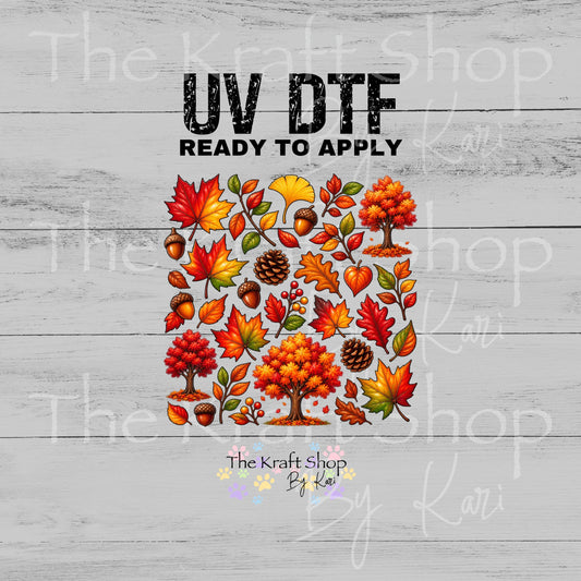 UV DTF Sticker prints. Fall Vibe element sheet bundle decal, permanent sticker. #10547