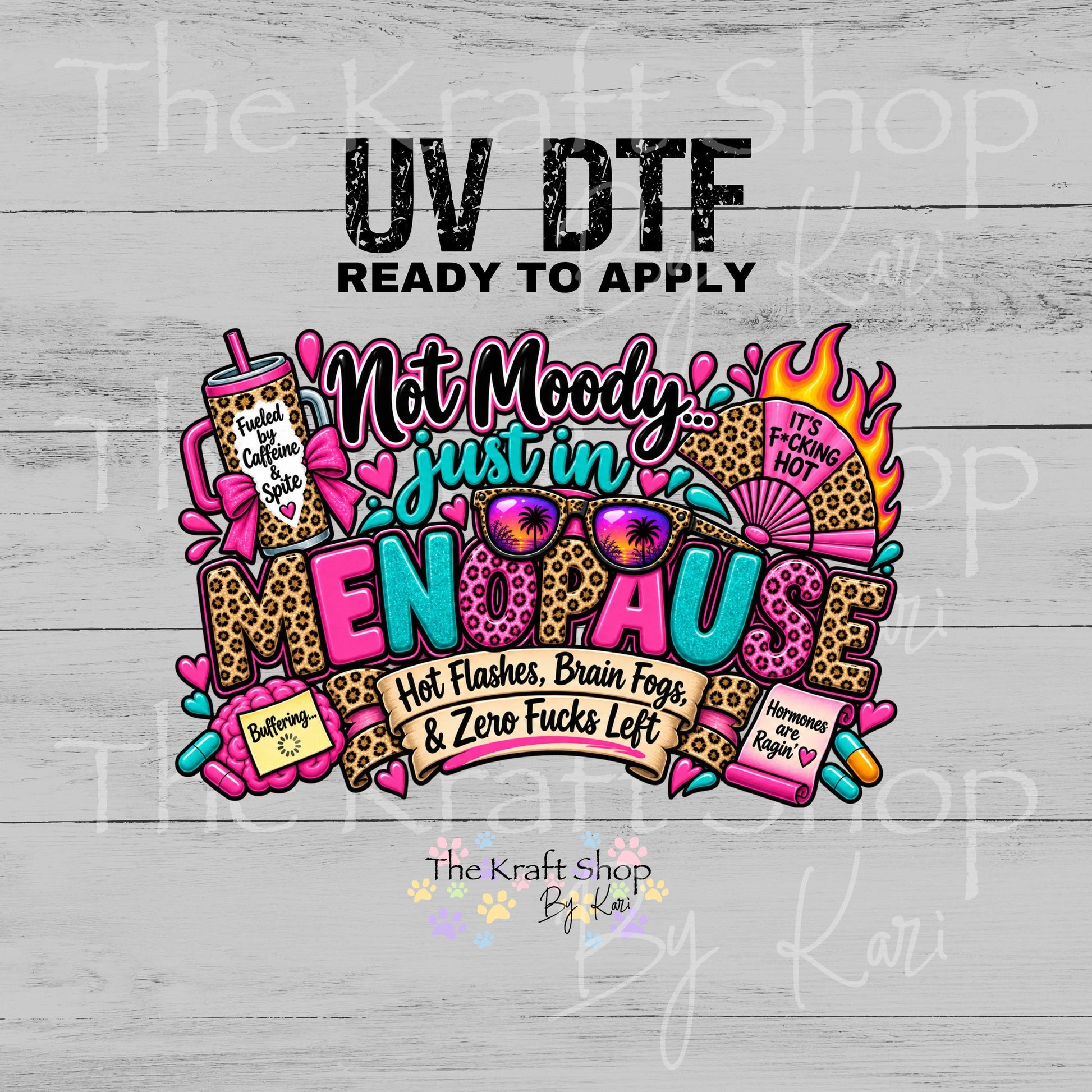 UV DTF Sticker print. Not Moody decal, tumbler decal, permanent sticker. #4807