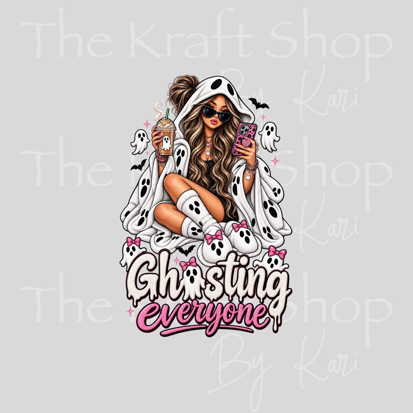 UV DTF Sticker print. Ghosting Everyone decal, tumbler decal, permanent sticker. #4812