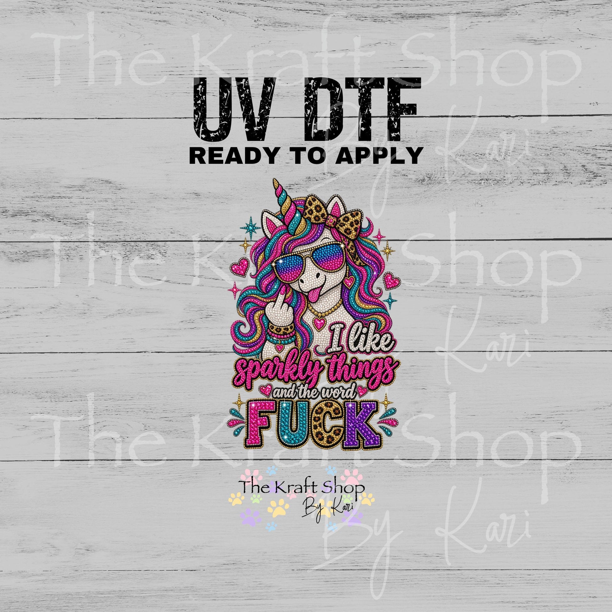 UV DTF Sticker print. I Like Sparkly Things decal, tumbler decal, permanent sticker. #4814