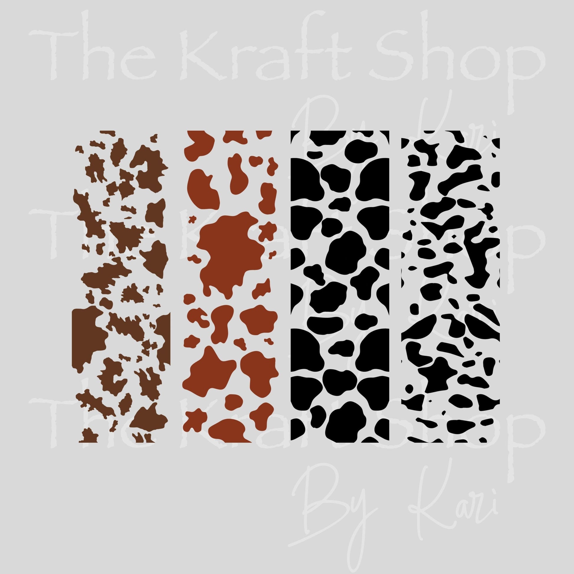 UV DTF Pen Wrap Ready To Apply Sticker Print. Cow Print Pen Wraps Bundle 4 pk. Uv Pen wrap. #8057