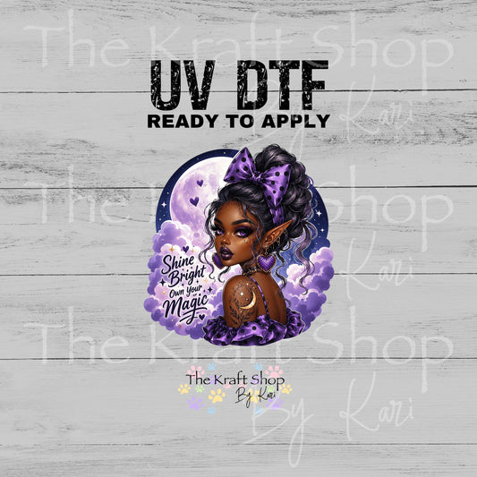 UV DTF Sticker print. Shine Bright Magic decal, tumbler decal, permanent sticker. #4822