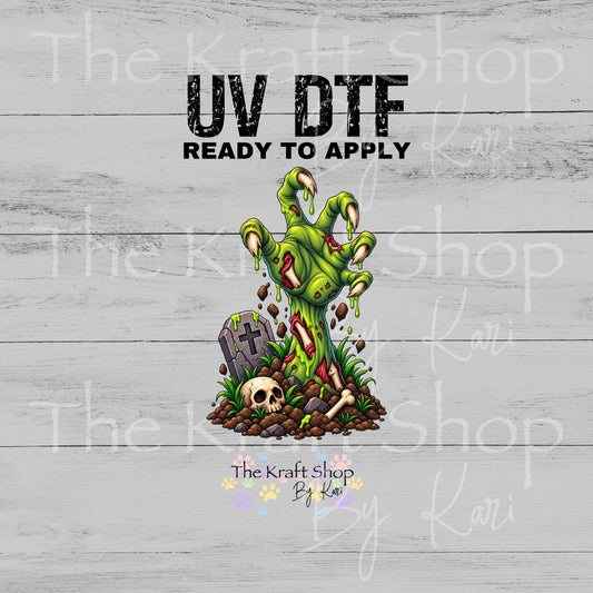 UV DTF Sticker print. Green Hand Gore decal, tumbler decal, permanent sticker. #7769