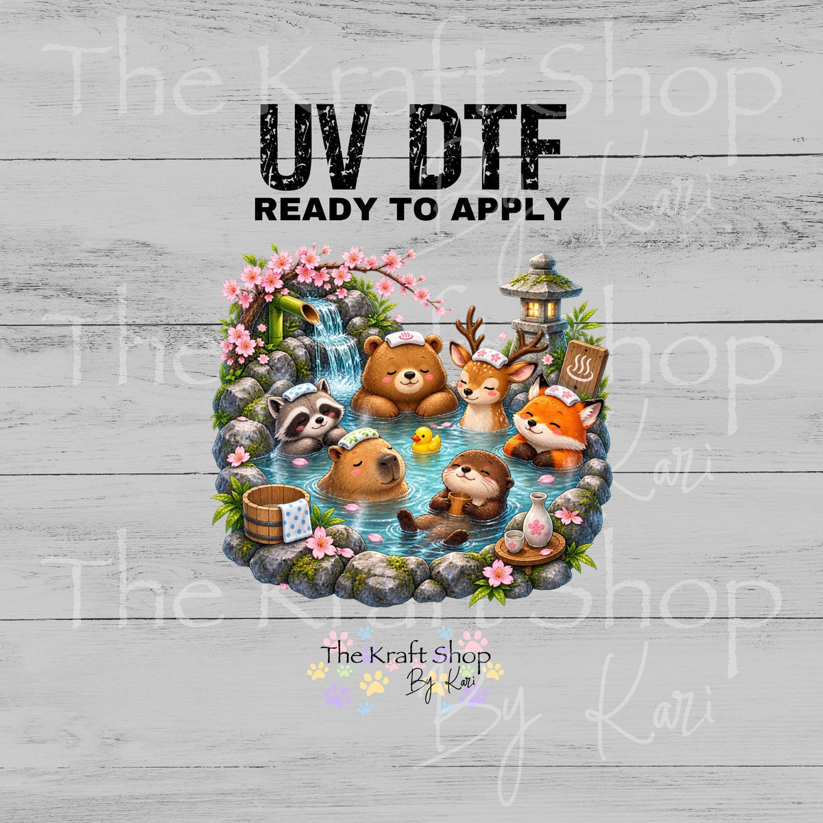 UV DTF Sticker print. Hot Spring Animals decal, tumbler decal, permanent sticker. #1166