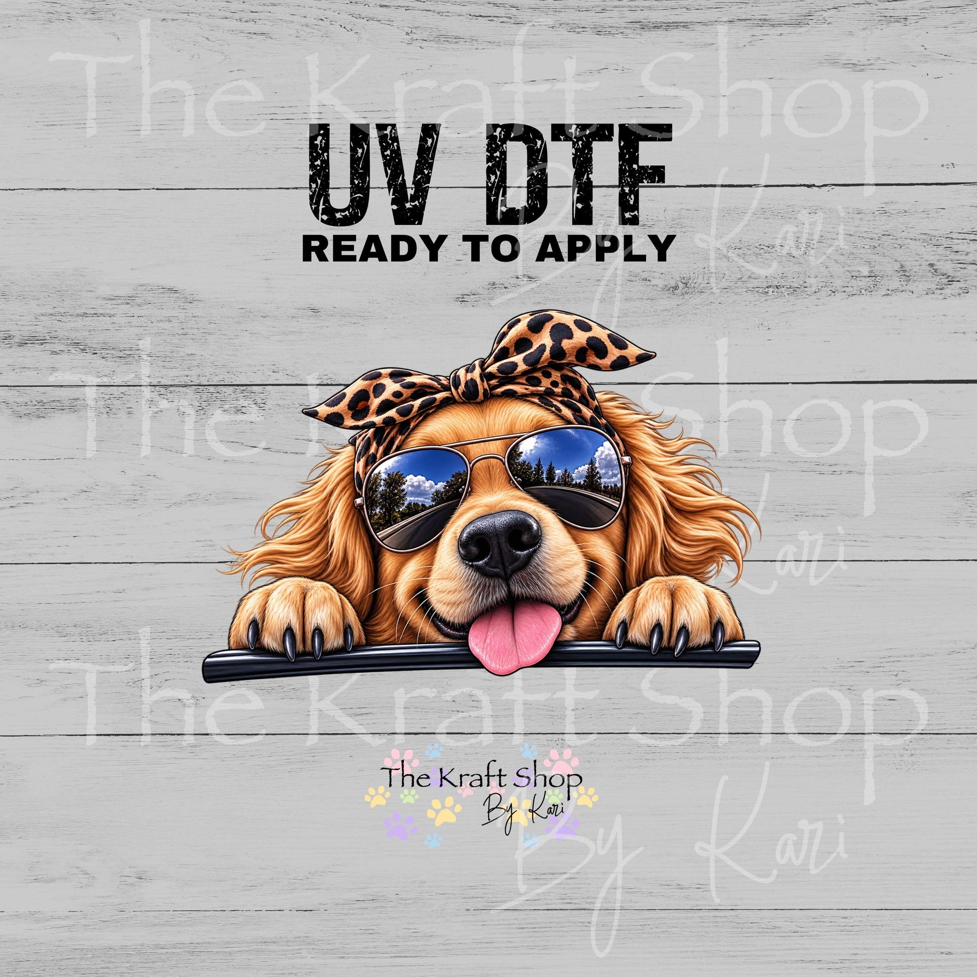 UV DTF Sticker print. Peeking Dog decal, tumbler decal, permanent sticker. #1168