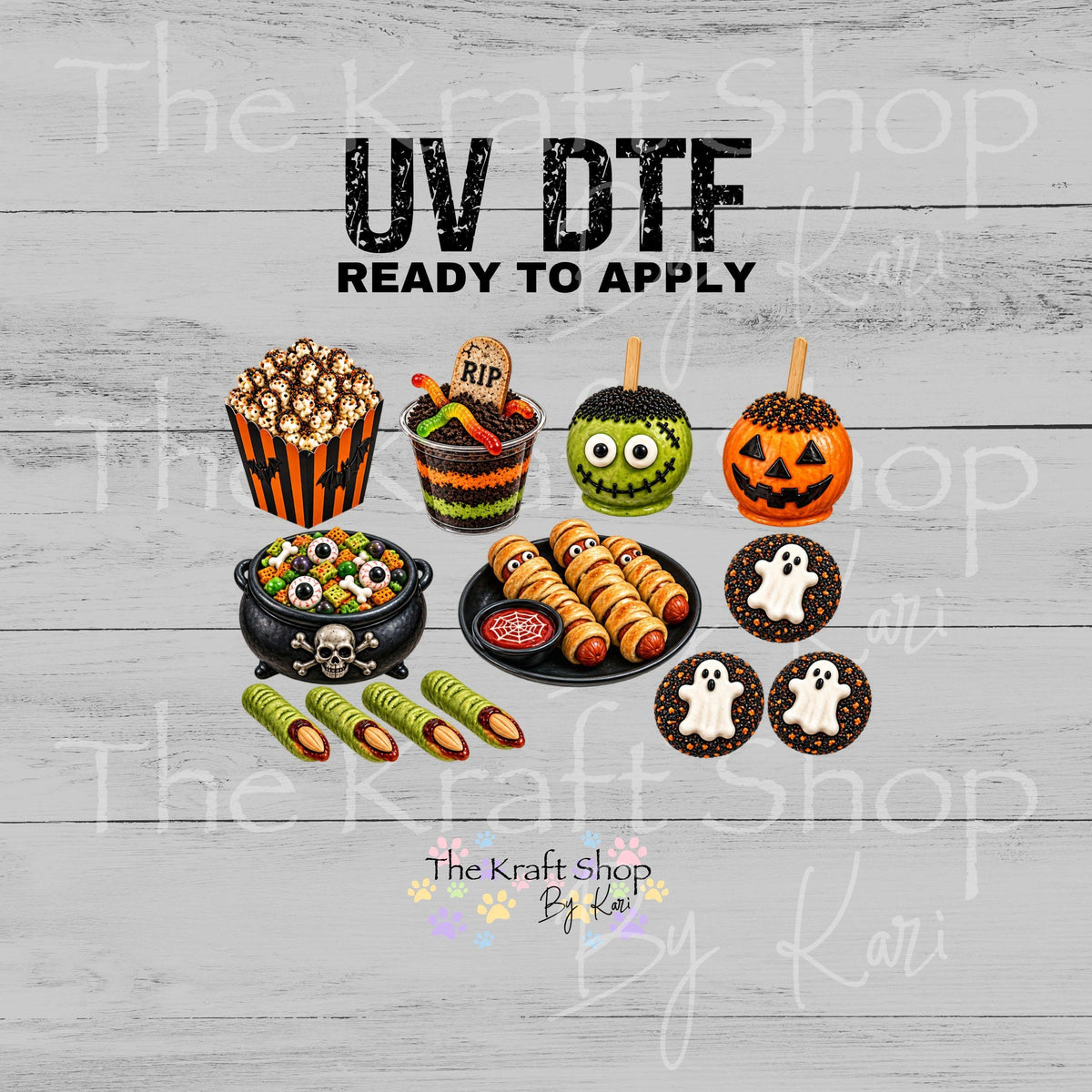 UV DTF Sticker prints. Halloween Sweets element sheet bundle decal, permanent sticker. #7775