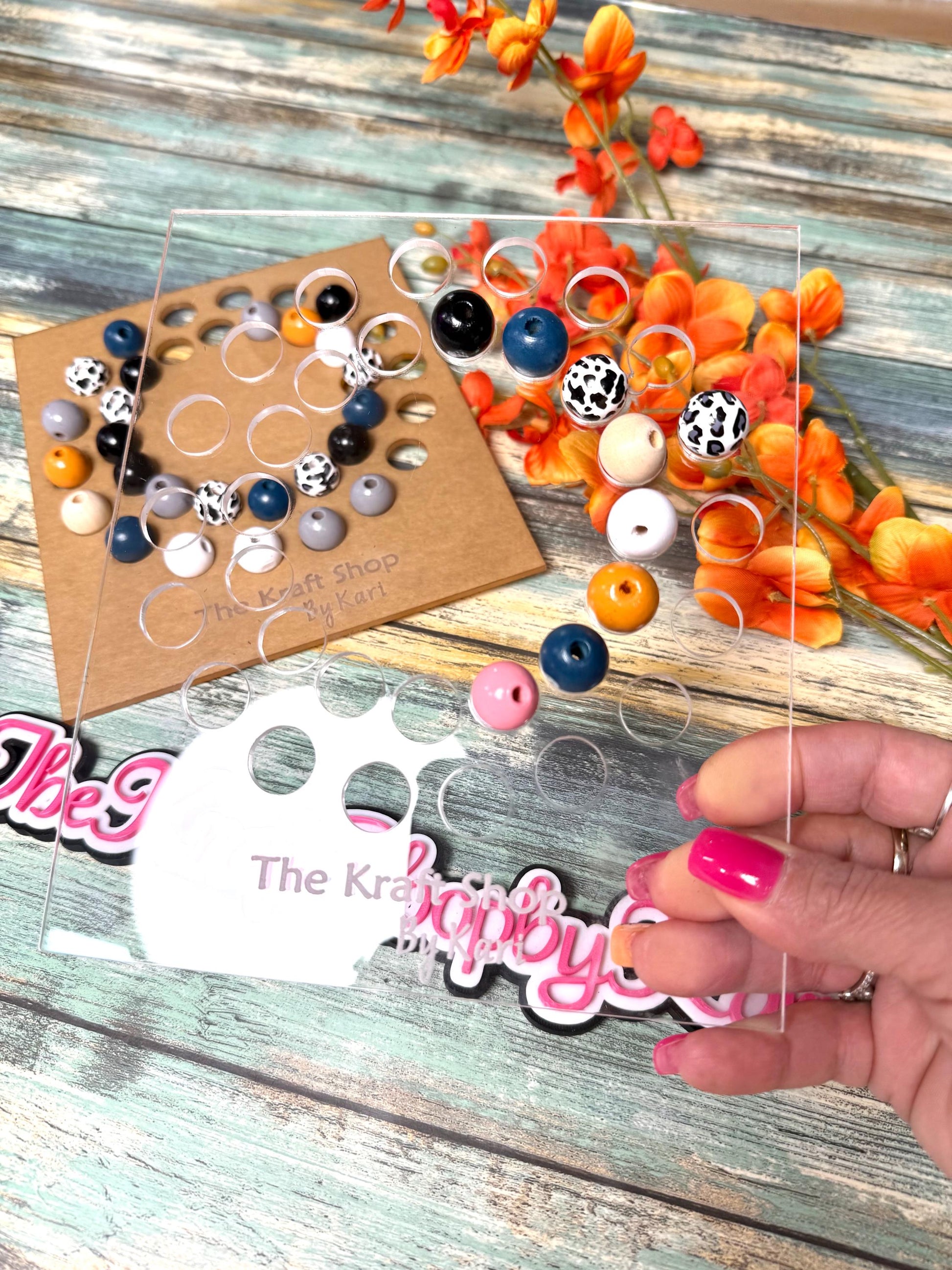 Acrylic bead board template. Bead organizer. Crafter supply and tool. DIY supply.
