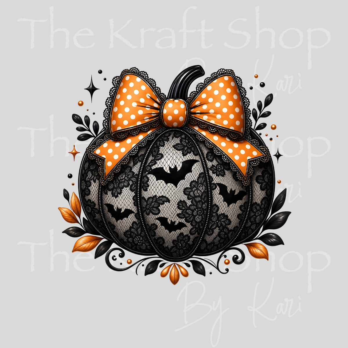 UV DTF Sticker print. Black Lace Pumpkin decal, tumbler decal, permanent sticker. #7777