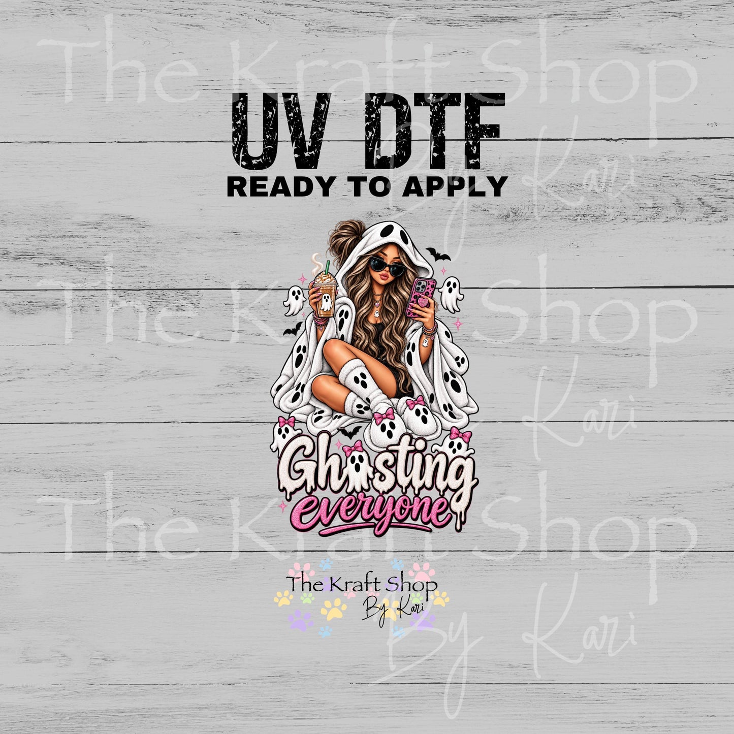 UV DTF Sticker print. Ghosting Everyone decal, tumbler decal, permanent sticker. #4812