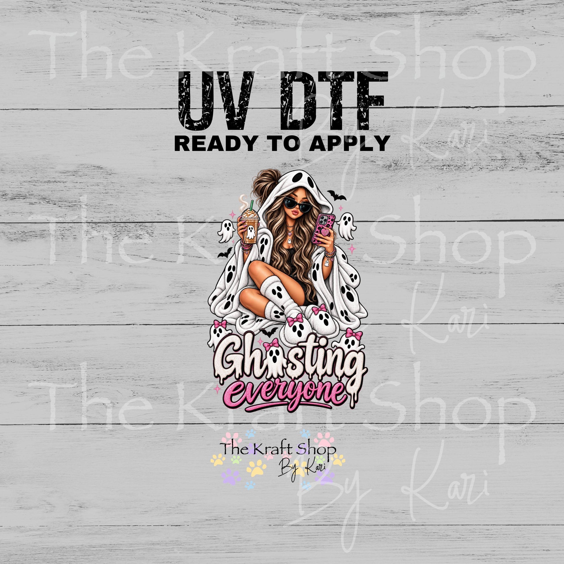 UV DTF Sticker print. Ghosting Everyone decal, tumbler decal, permanent sticker. #4812