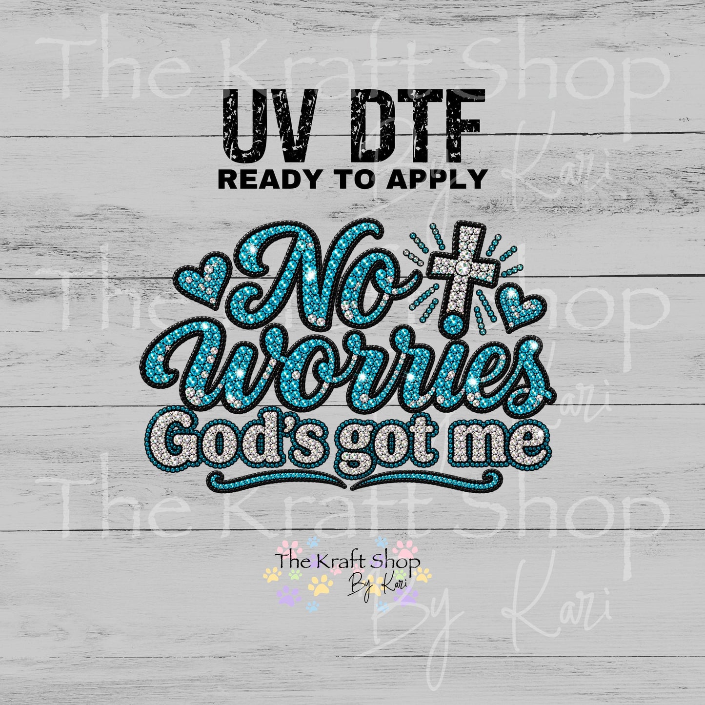 UV DTF Sticker print. No Worries decal, tumbler decal, permanent sticker. #4815