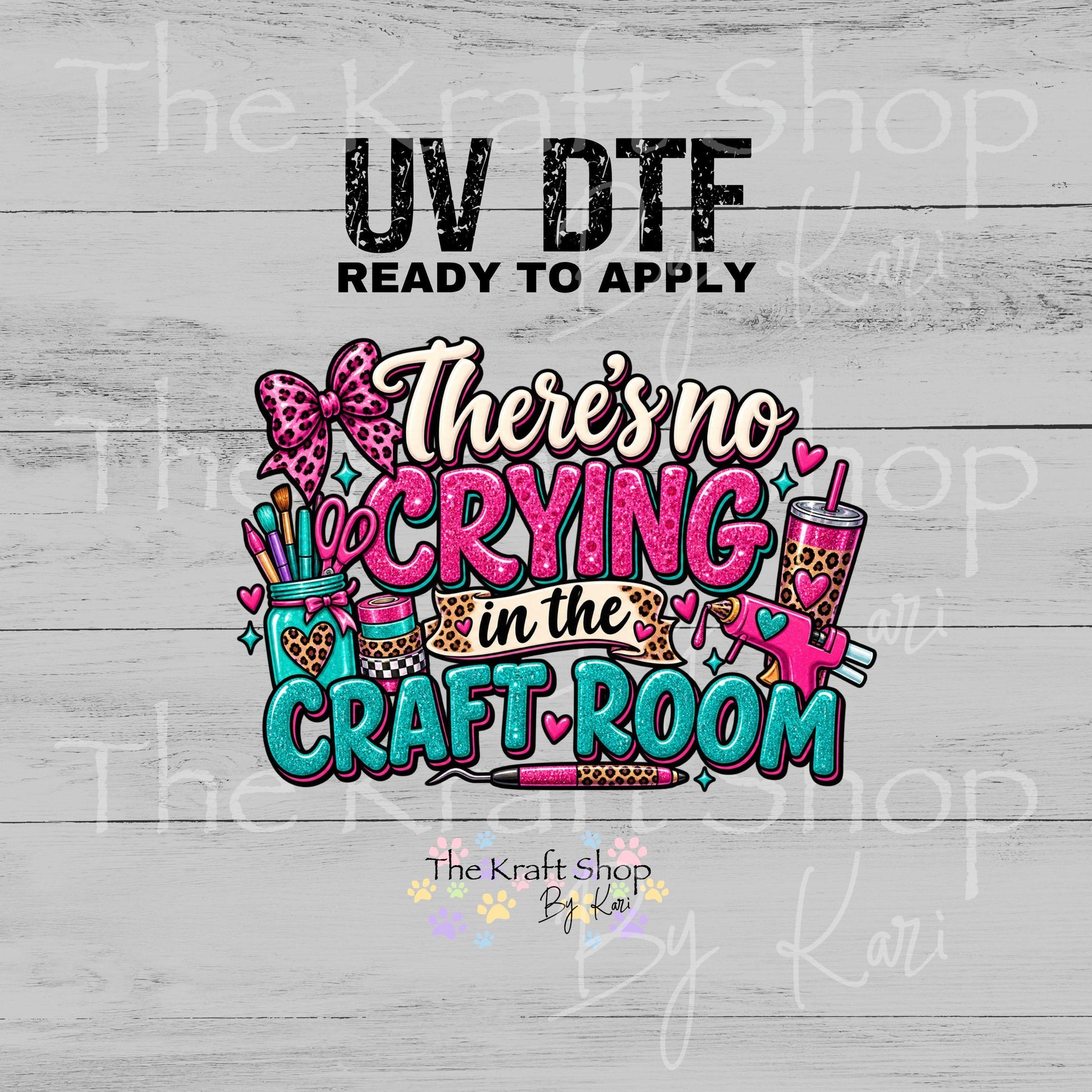 UV DTF Sticker print. There's No Crying decal, tumbler decal, permanent sticker. #4817