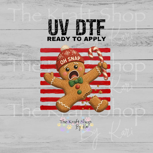 UV DTF Sticker print. Oh Snap Stripes decal, tumbler decal, permanent sticker. #7766