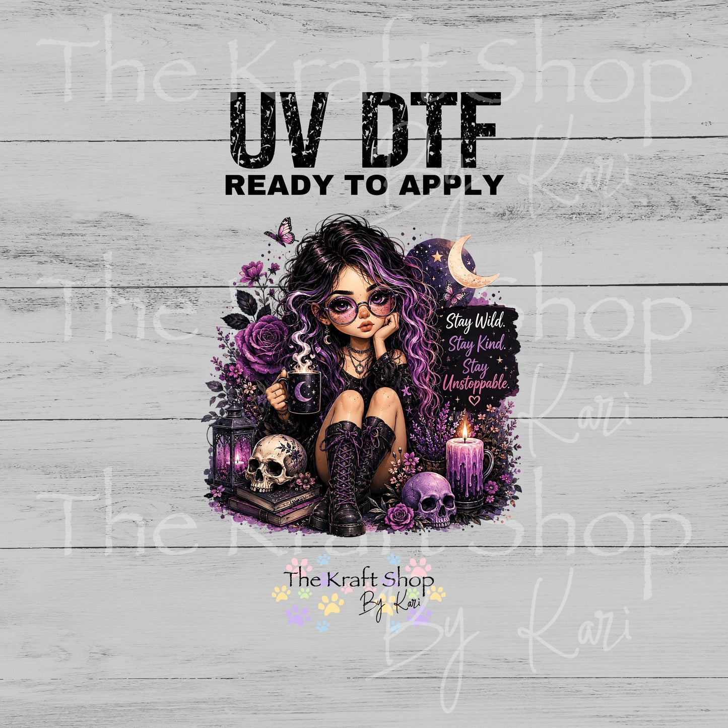 UV DTF Sticker print. Stay Wild Stay Kind decal, tumbler decal, permanent sticker. #4820
