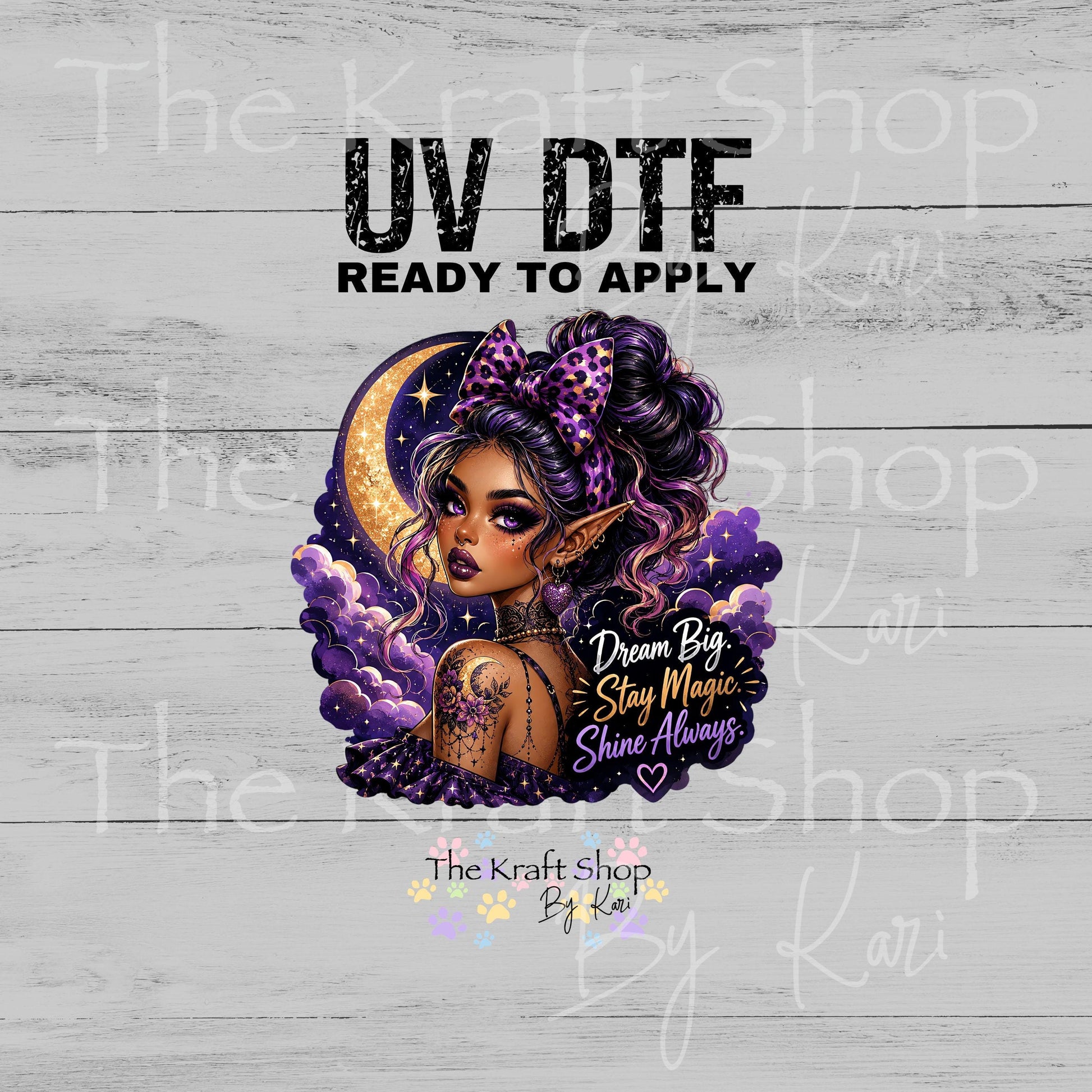 UV DTF Sticker print. Dream Big Stay Magic decal, tumbler decal, permanent sticker. #4821