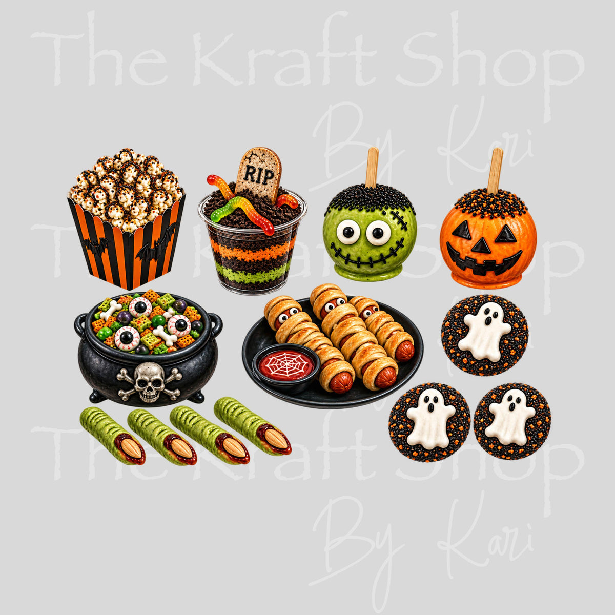 UV DTF Sticker prints. Halloween Sweets element sheet bundle decal, permanent sticker. #7775