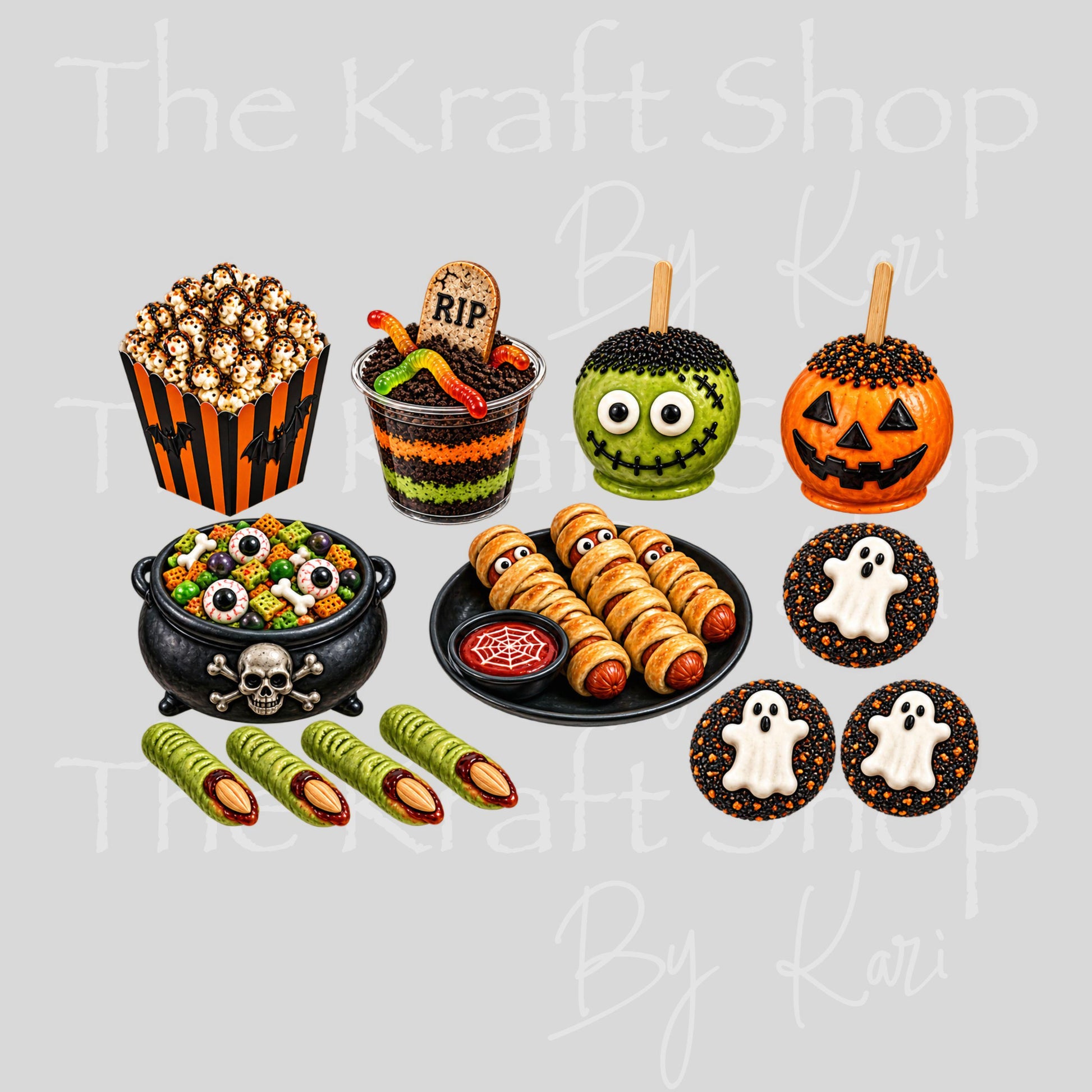 UV DTF Sticker prints. Halloween Sweets element sheet bundle decal, permanent sticker. #7775