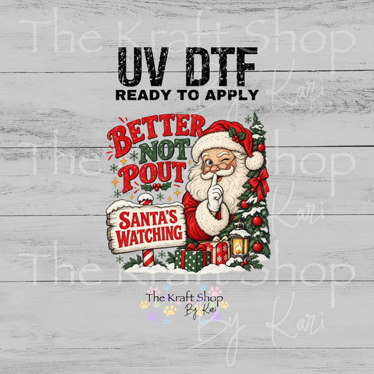 UV DTF Sticker print. Better Not Pout decal, tumbler decal, permanent sticker. UV wrap for glass can tumbler. #7799