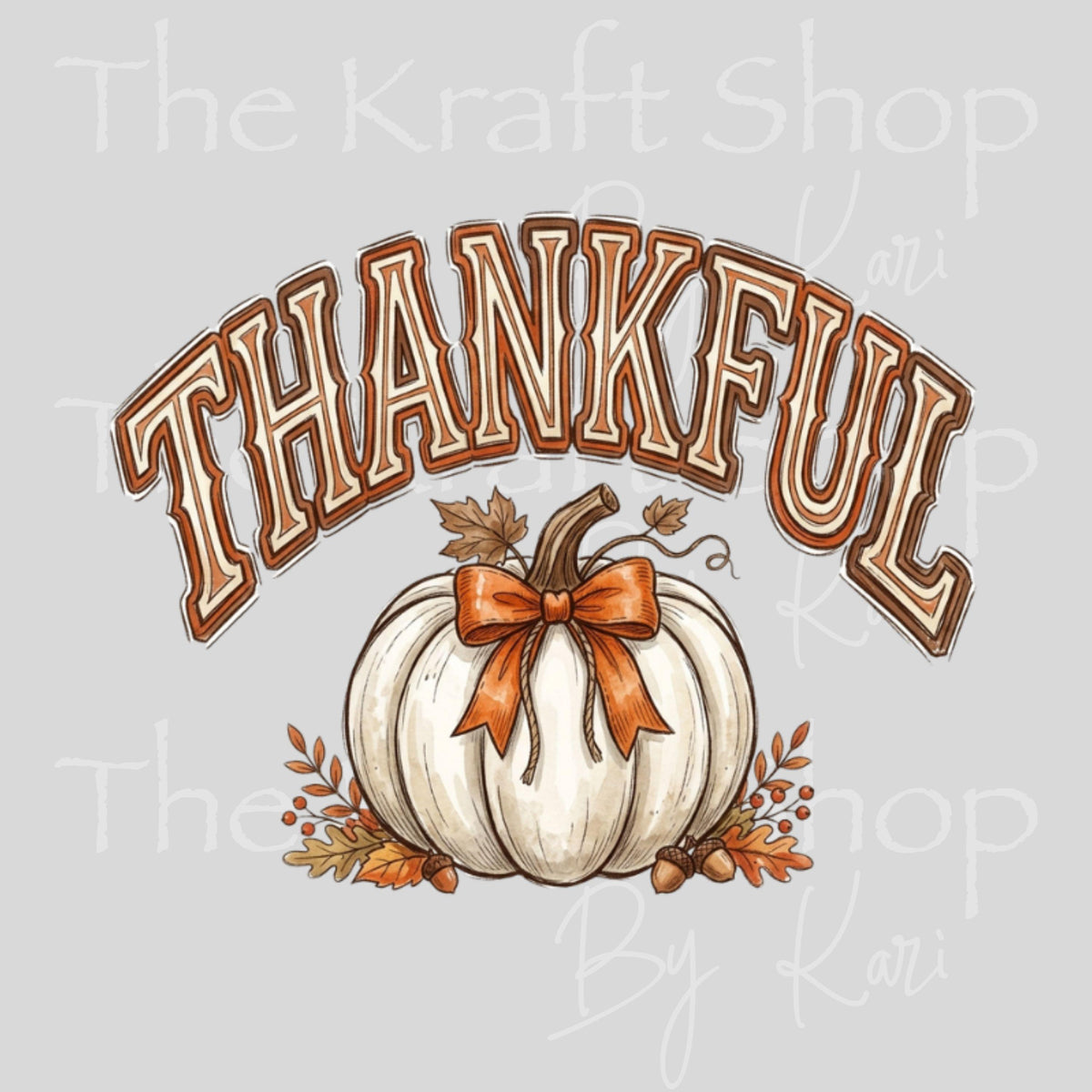 UV DTF Sticker print. Thankful Pumpkin decal, tumbler decal, permanent sticker. #7805