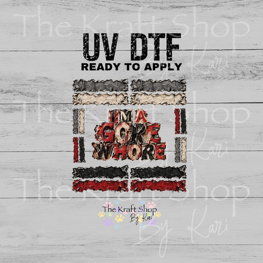 UV DTF Sticker print Gore Wh*re Element sheet decal, tumbler decal #7808