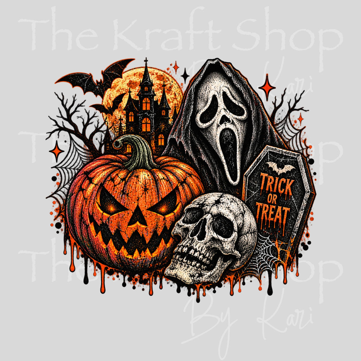 UV DTF Sticker print Trick Or Treat decal, tumbler decal, permanent sticker. #7809