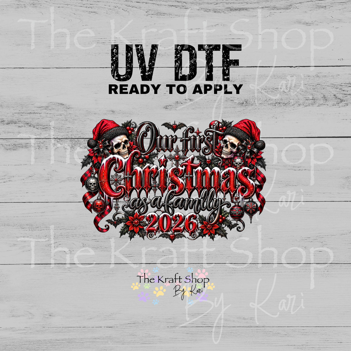 UV DTF Sticker print 2026 Spooky First Christmas decal, tumbler decal, permanent sticker. #7812