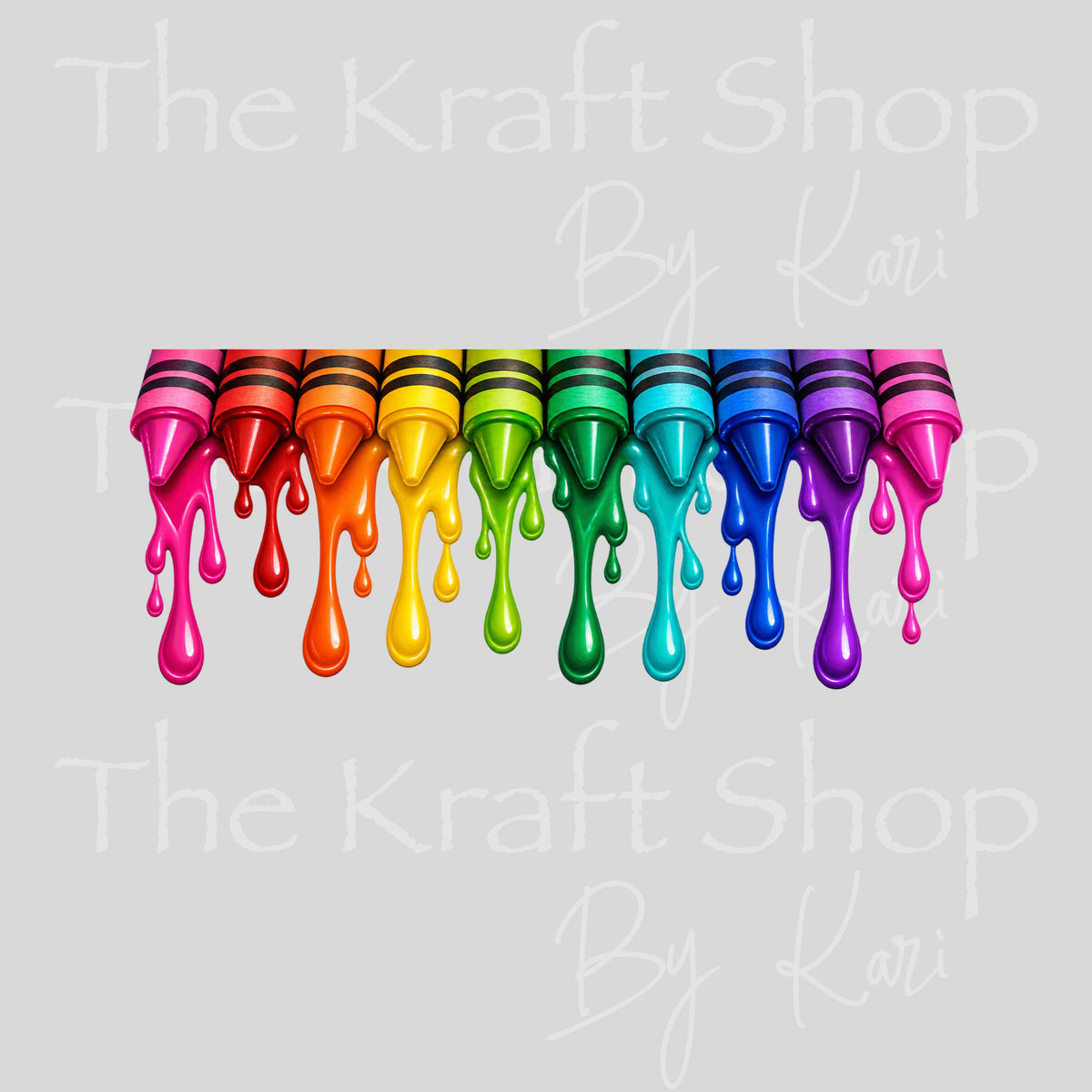 UV DTF Sticker print. Crayon Drip glass can wrap decal, tumbler decal, permanent sticker #5616