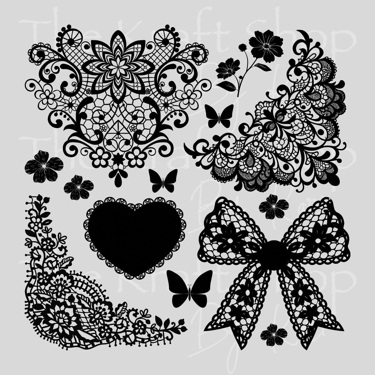 UV DTF Lots Of lace element bundle of decals sheet 10x10 decal #10567